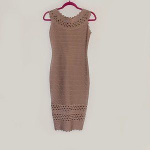 Dusty Rose Herve Leger Dress w/ Gold Studs M